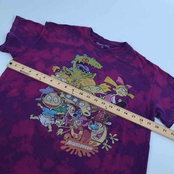Nickelodeon Rugrats Hey Arnold Ren Graphic Short Sleeve T-Shirt M Purple Tie Dye - Picture 5 of 6